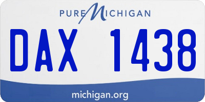 MI license plate DAX1438