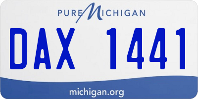 MI license plate DAX1441