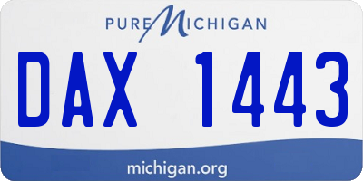MI license plate DAX1443