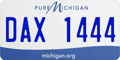 MI license plate DAX1444