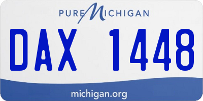 MI license plate DAX1448