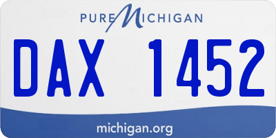 MI license plate DAX1452