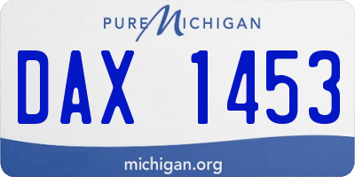 MI license plate DAX1453