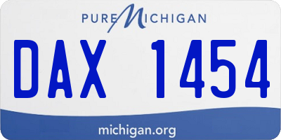 MI license plate DAX1454