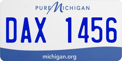 MI license plate DAX1456