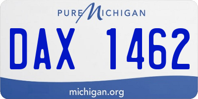 MI license plate DAX1462