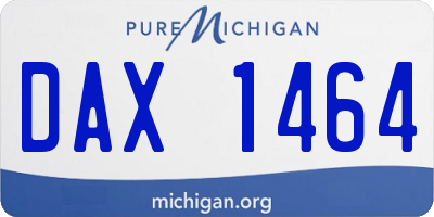 MI license plate DAX1464