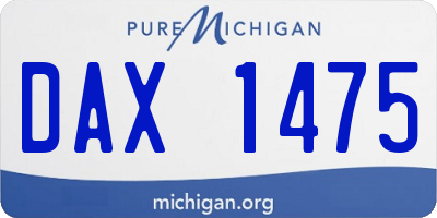 MI license plate DAX1475