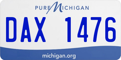 MI license plate DAX1476