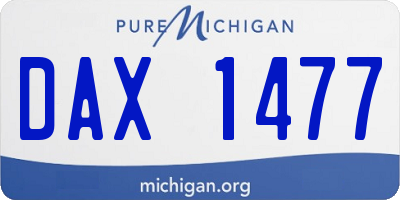 MI license plate DAX1477