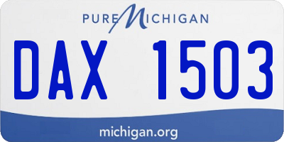 MI license plate DAX1503