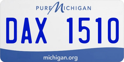 MI license plate DAX1510