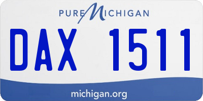 MI license plate DAX1511