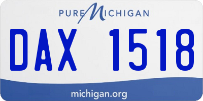 MI license plate DAX1518