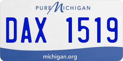 MI license plate DAX1519