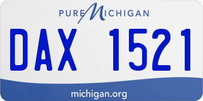 MI license plate DAX1521