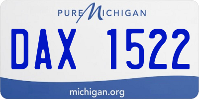 MI license plate DAX1522