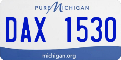 MI license plate DAX1530