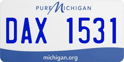 MI license plate DAX1531