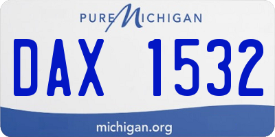 MI license plate DAX1532