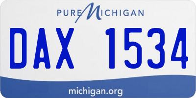 MI license plate DAX1534