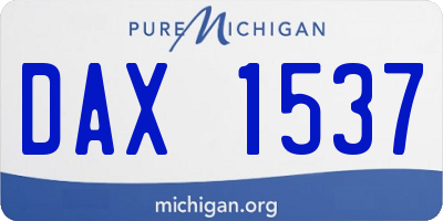 MI license plate DAX1537