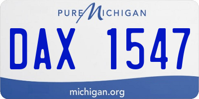 MI license plate DAX1547