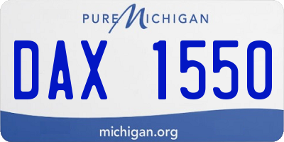 MI license plate DAX1550