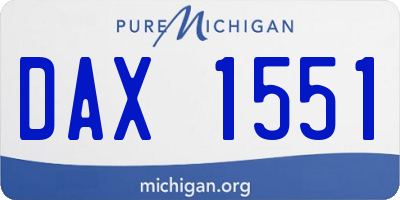 MI license plate DAX1551