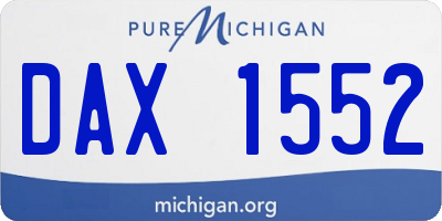 MI license plate DAX1552