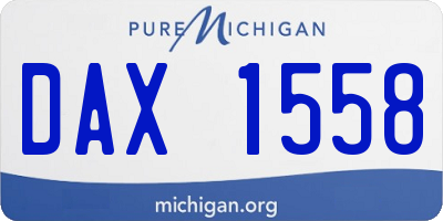 MI license plate DAX1558