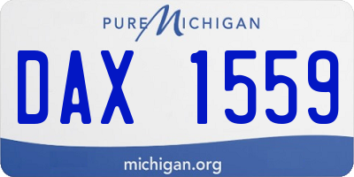 MI license plate DAX1559