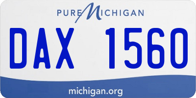 MI license plate DAX1560