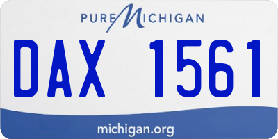 MI license plate DAX1561