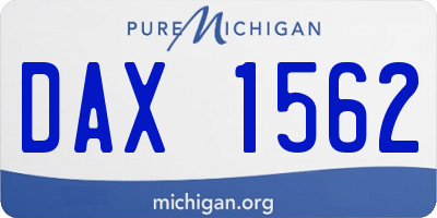 MI license plate DAX1562