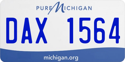 MI license plate DAX1564
