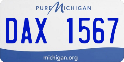 MI license plate DAX1567