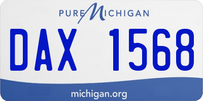 MI license plate DAX1568