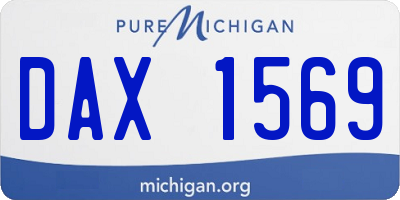 MI license plate DAX1569