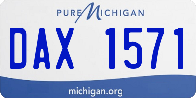 MI license plate DAX1571