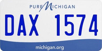 MI license plate DAX1574