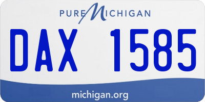 MI license plate DAX1585