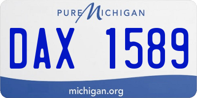 MI license plate DAX1589