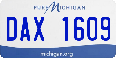 MI license plate DAX1609