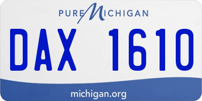 MI license plate DAX1610