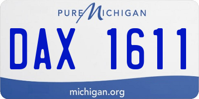 MI license plate DAX1611