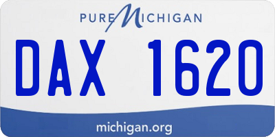 MI license plate DAX1620