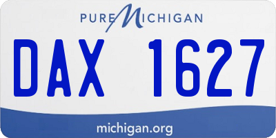 MI license plate DAX1627
