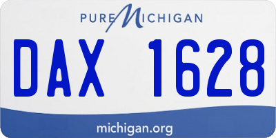 MI license plate DAX1628