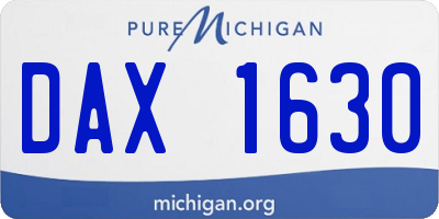 MI license plate DAX1630